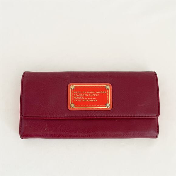 MARC BY MARC JACOB Burgundy Standard Supply Workwear Wallet - Picture 1 of 14